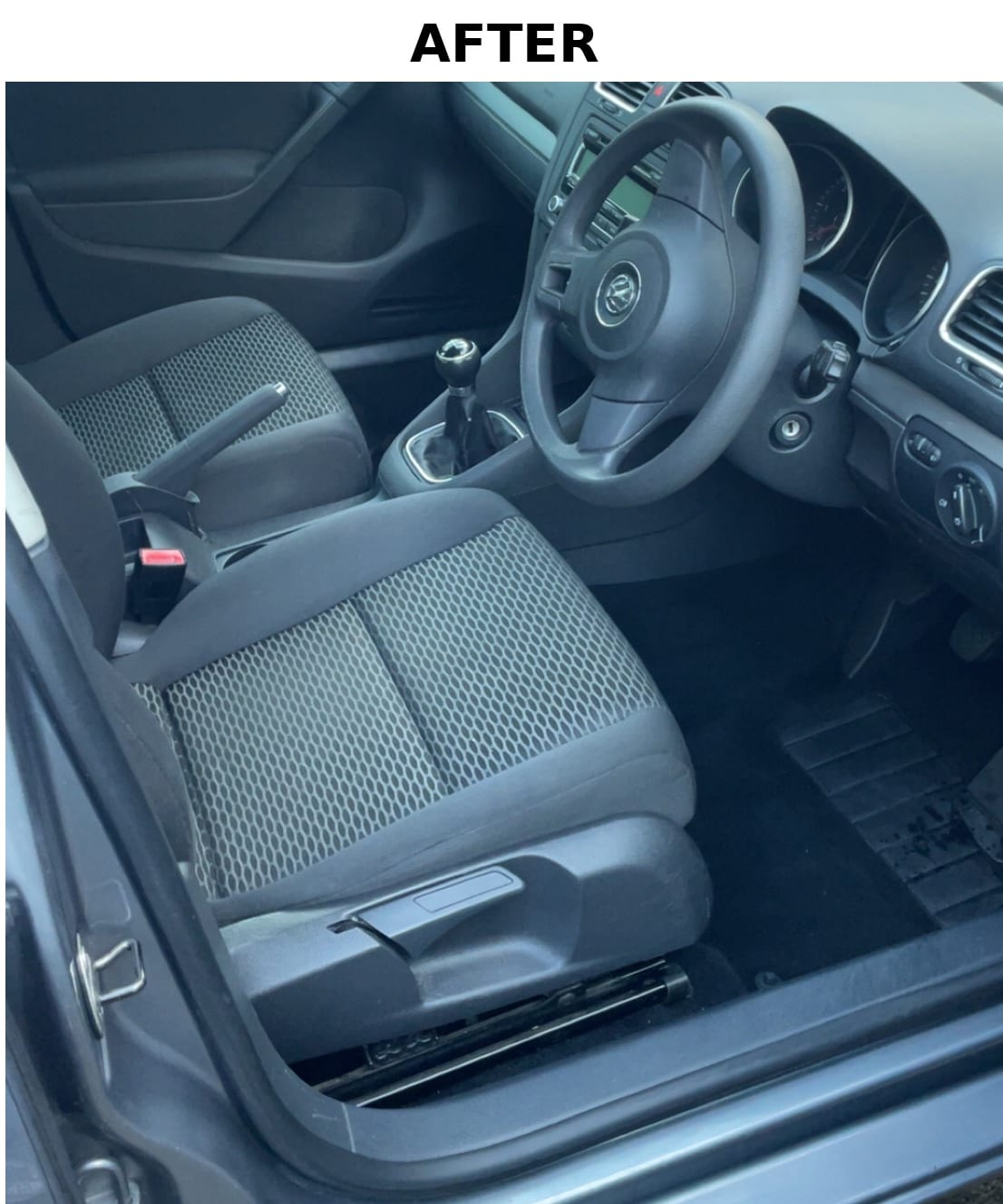 a car interior after detailing