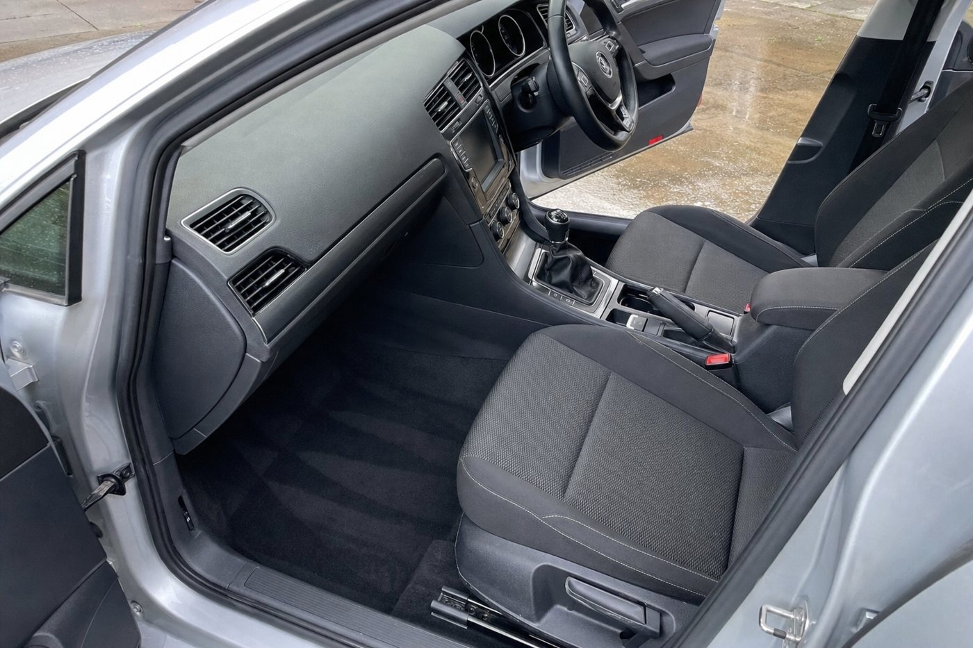 cleaned cloth front seats after detailing